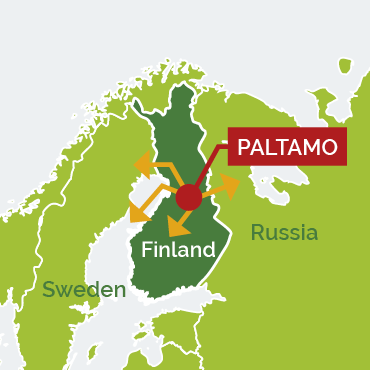 Map of Europe, Location of Paltamo